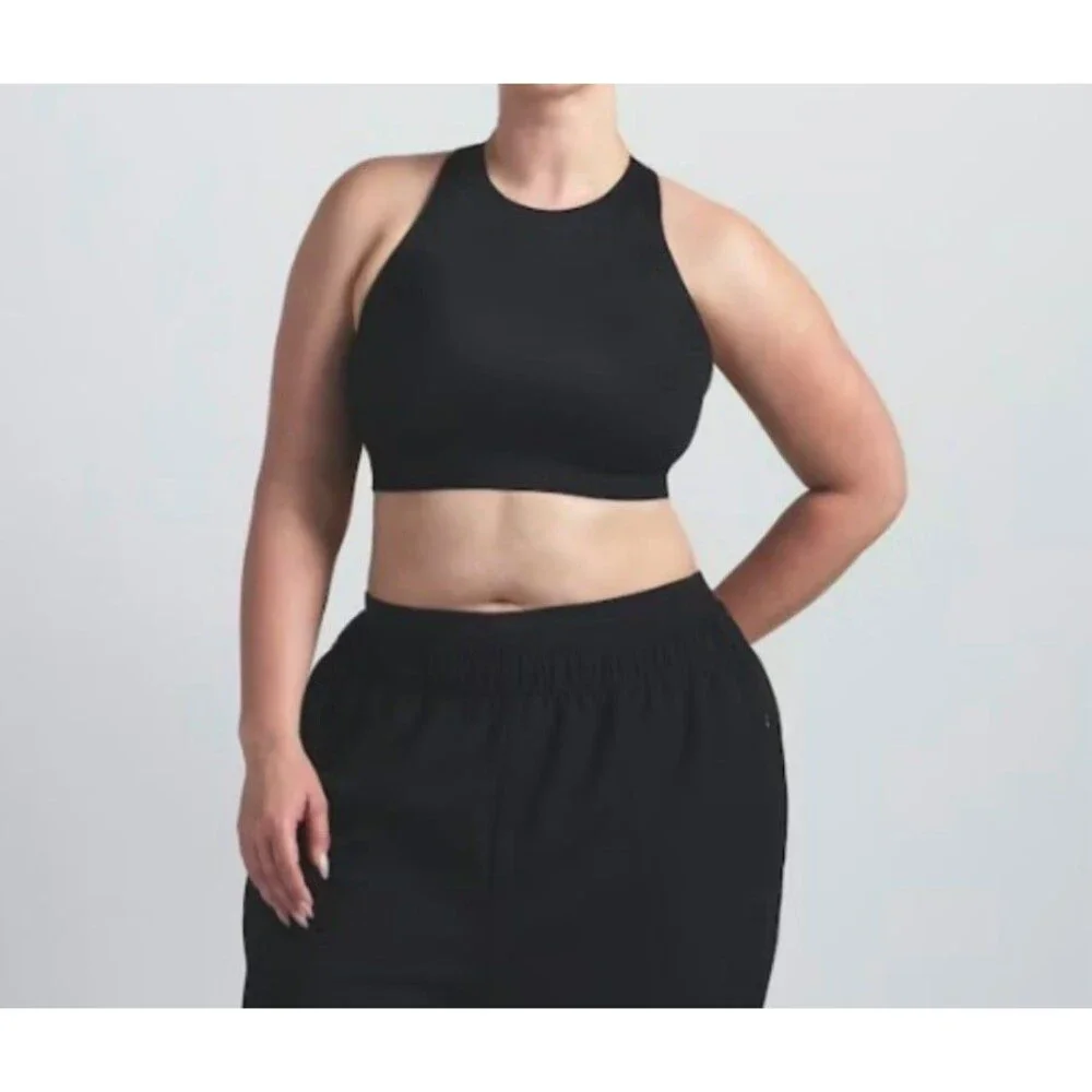 Nike Skims Matte High Neck Bra Obsidian - Picture 4 of 6